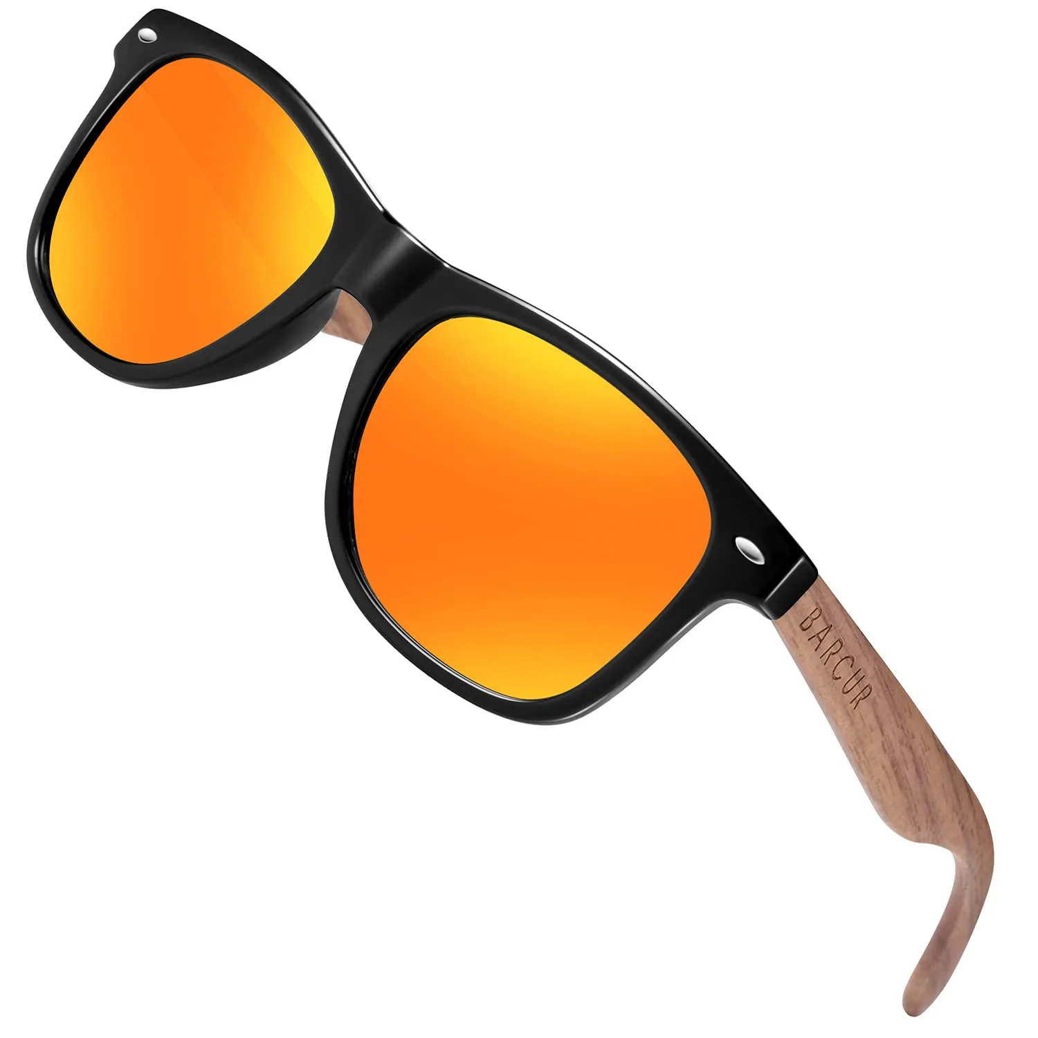 BARCUR Round wooden sunglasses
