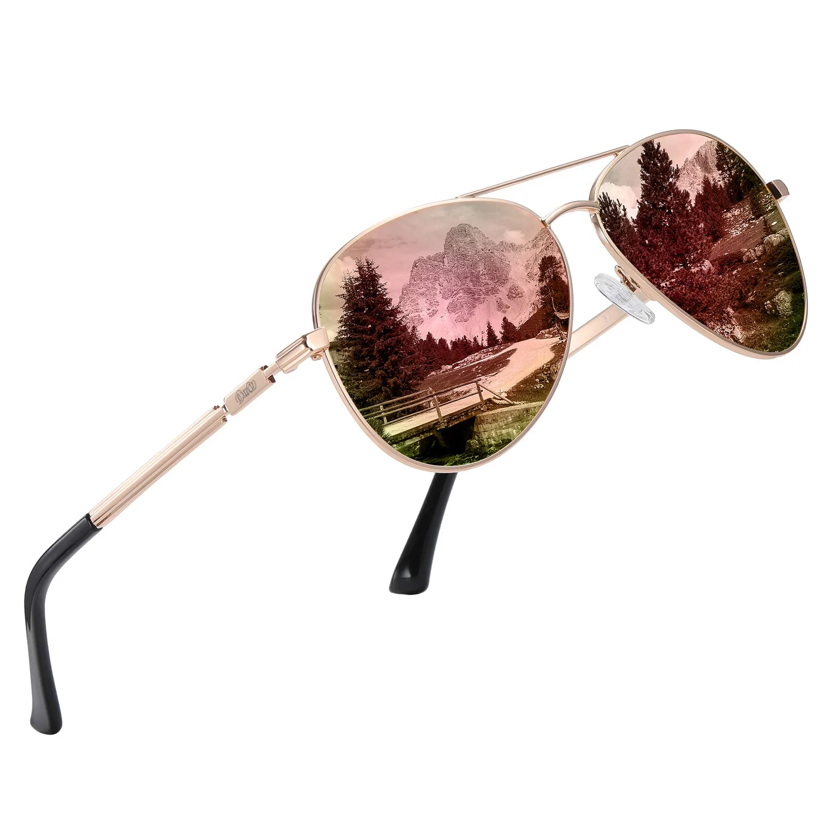DUCO Aviator mirrored sunglasses