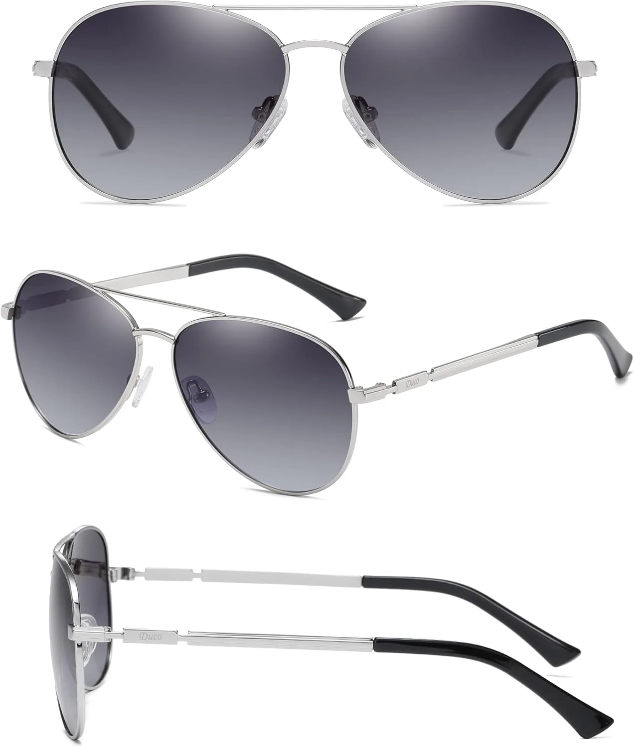 DUCO Aviator mirrored sunglasses image 2